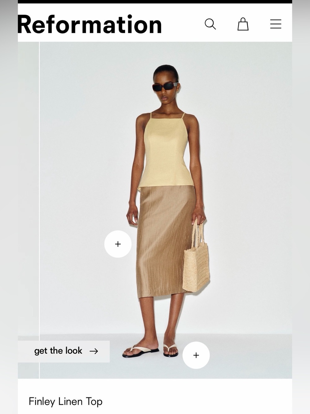 Reformation Finely Linen Top - Ray of Light